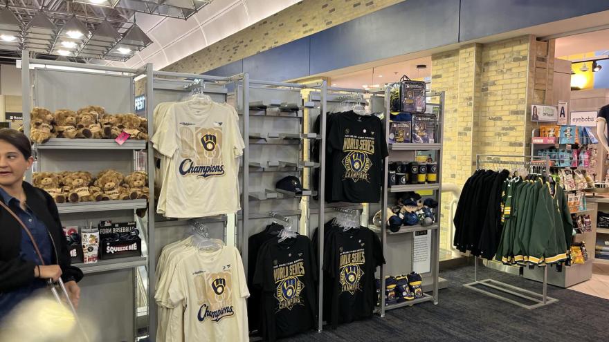 Beat the lines for Brewers championship merch at the airport — CBS 58 Milwaukee