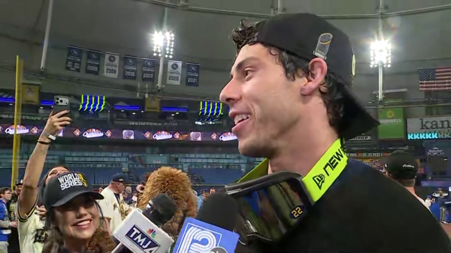 Yelich pays tribute to Uecker after finally leading Brewers to their first World Series title — CBS 58 Milwaukee